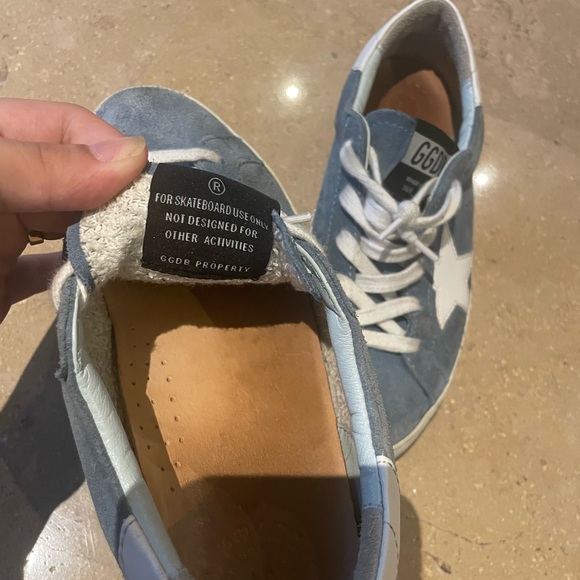 GOLDEN GOOSE Superstar Sneakers Light Blue Suede & White Leather 34EU - Picture 5 of 7